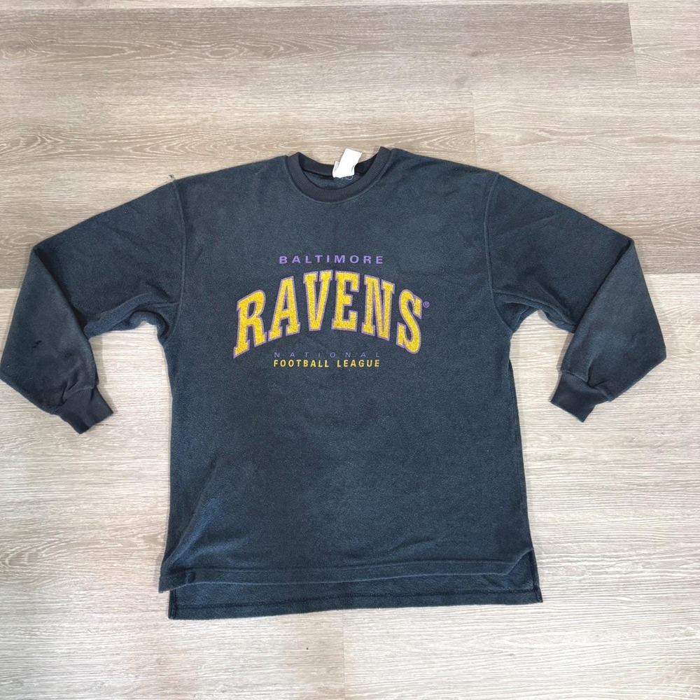 Chalk Line Baltimore Ravens Sweatshirt Mens XL Black Vintage Fleece NFL Logo